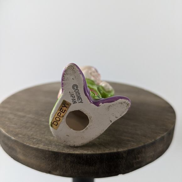 Snow White Dopey Figurine Vtg Porcelain Miniature Walt Disney Japan Dwarf 2.5" - Picture 6 of 7